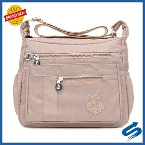 Nylon Waterproof Crossbody Bag Lightweight Multi-Pocket Shoulder Purse Messenger
